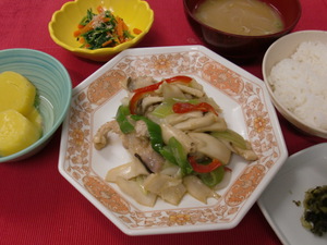 9月1日　鶏もも肉とエリンギ茸の柚子胡椒炒め.JPG