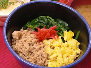 3月15日三色丼.JPG