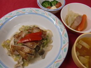 4月20日グリルドチキン茸と野菜のソテー添え.JPG