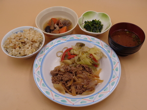 3月12日牛焼肉と彩野菜炒め.JPG