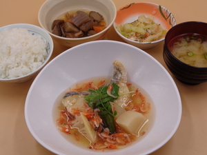 3月30日　鰆とよもぎ麩の桜海老あんかけ.JPG