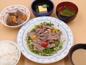 4月30日　彩り生野菜と牛肉の冷しゃぶ.JPG